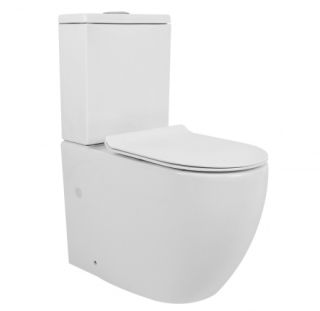 Унитаз напольный Azario CORSA AZ-2062S-G безободковый со смывным механизмом Geberit, бачком и сиденьем микролифт 630x380x830